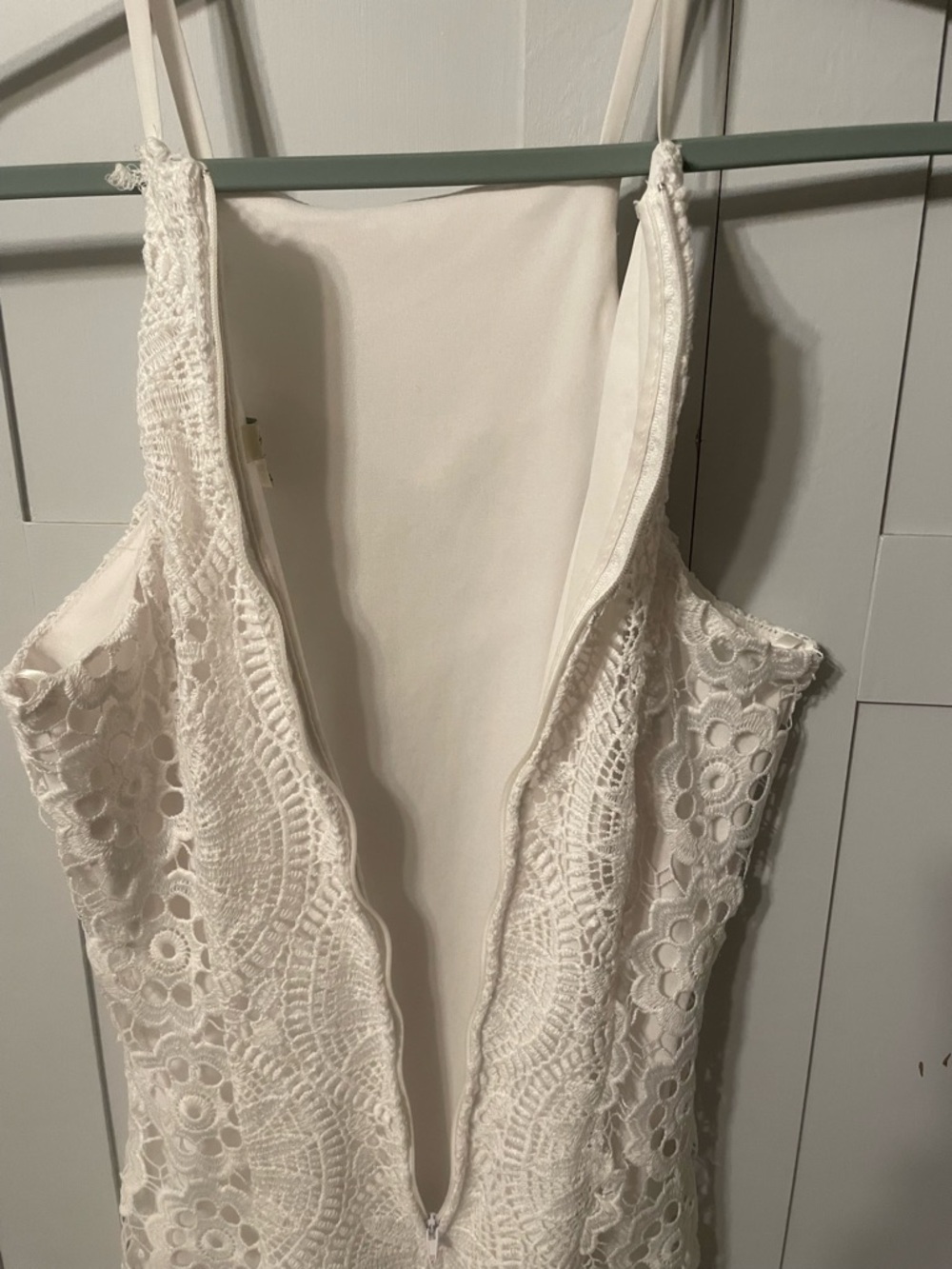 Francesca's Collections White Crochet Halter Mini Dress - Picture 5 of 10